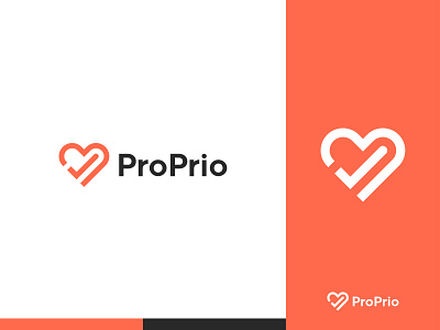 ProPrio - Logo Design Concept best brand identity branding concept creative design designer portfolio designs faruk heart logo logo designer love loving minimal modern omar professional proprio right