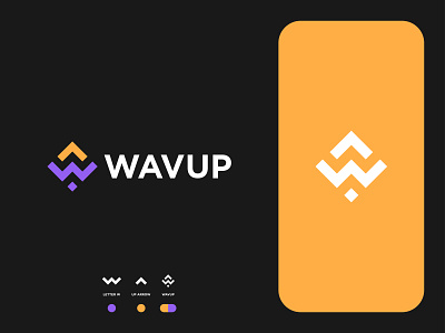 WAVUP - Logo Design Concept arrow brand identity branding colorfull concept creative design designer portfolio designs flow geometric letter logo logo logo designer minimal modern up w letter w logo wave