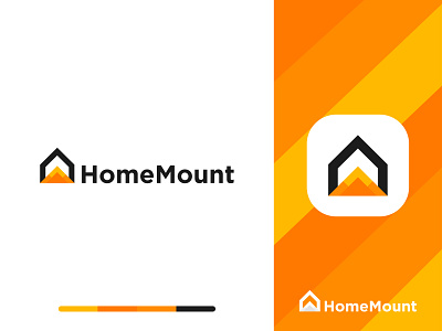 HomeMount - Logo Design Concept abstract best brand identity branding colorful concept creative design designer portfolio designs hill home house logo logo designer modern mount presentation professional unique