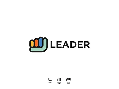 LEADER - Logo Design Concept agency brand identity branding colorfull concept creative design designer portfolio designs fist hand illustration leader logo logo designer modern people strenght union unity