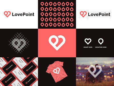 LovePoint - Logo Design Concept agency brand identity branding concept creative design designer portfolio designs heart icon local location logo logo designer love minimalist modern pin place symbol