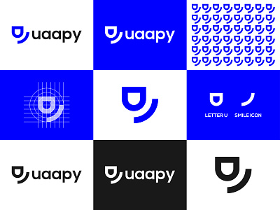 uaapy - Logo Design Concept brand identity branding concept cool creative design designer portfolio designs fun happy joy joyful logo logo designer modern smile u