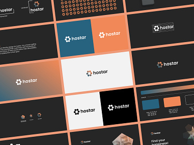 hostar - Logo Design Concept brand identity branding build concept construction creative design designer portfolio designs home host house logo logo designer meodern polygon simple star tech unique