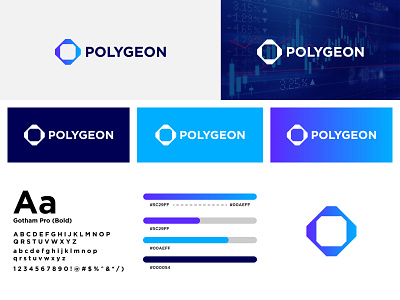 POLYGEON - Logo Design Concept abstract bolckchain brand identity branding clean coin concept creative crypto currency design designer portfolio designs gradient logo logo designer modern polygon simple unique