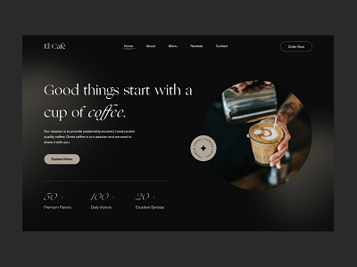 El Café - Coffee Shop Concept cafe clean coffee shop design food modern ui simple ui ui design web design website