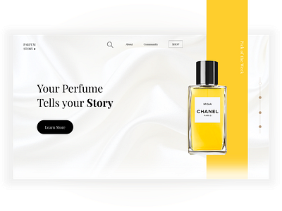 Minimalistic Landing Page Shot adobe xd beginner colorful design landing landing page minimalism minimalist design perfume ui uiux ux web web design website website design