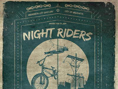 Night Riders Bike Day Poster