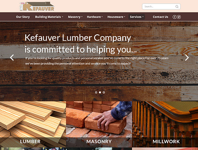Kefauver Lumber website redesign branding logo minimal web