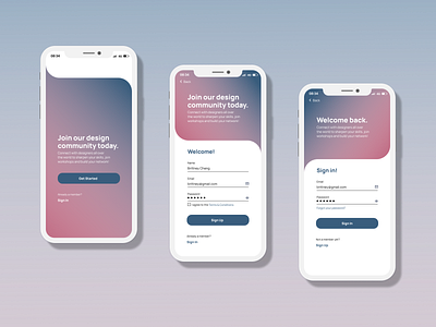 Daily UI #001 - Sign Up 001 app dailyui dailyui 001 dailyuichallenge design figma gradient iphone mobile mobile ui ombre sign in sign up ui ux