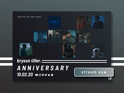 Daily UI #003 - Landing Page 003 album bryson bryson tiller daily 100 challenge dailyui dailyui 003 dailyuichallenge design figma gradient hiphop music rnb tiller ui ux web web design website