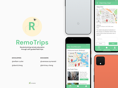 RemoTrips - IvyHacks dailyui design app figma google hackathon interface iphone learning app map mobile pixel productdesign remote education remotework school travel ui ui design uiux ux