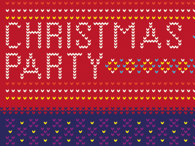 Knitted Type christmas invitation knitted party poster type typography