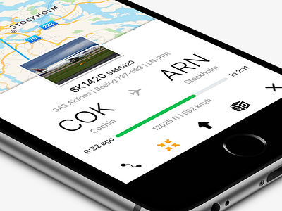 Flightradar24 - Redesign bottom bar flight flight status ios redesign track