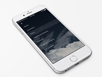 Simple Sidemenu for Flight App animation cloud flight flight track ios mobile ui redesign sidemenu ui ux