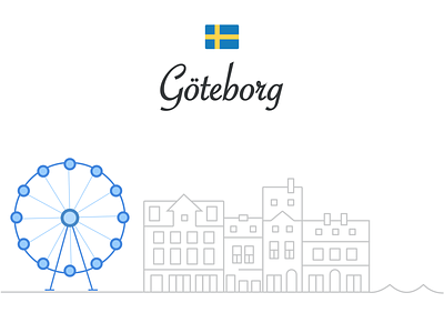 Göteborg, Sweden 🇸🇪 europe ferris ferris wheel gothenburg göteborg illustration line art liseberg minimal minimal art scandinavian sweden travel two color twotone