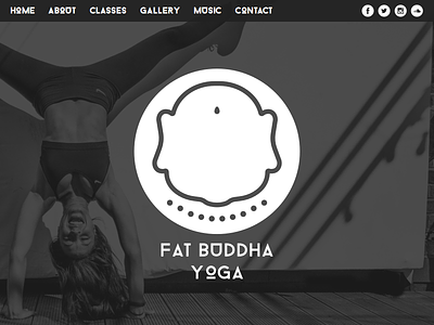 Fat Buddha Yoga black and white buddha design icon layout logo web yoga