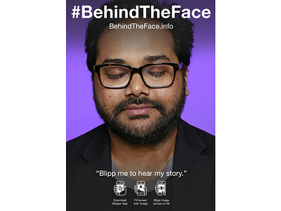#BehindTheFace Augmented Reality Portrait: Ambarish Mitra augmented reality blippar btf icons illustration poster
