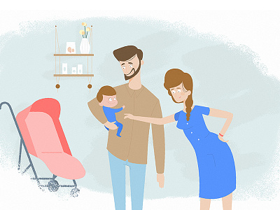 Family baby charater cool dad design family fun illustration illustrator mum photoshop