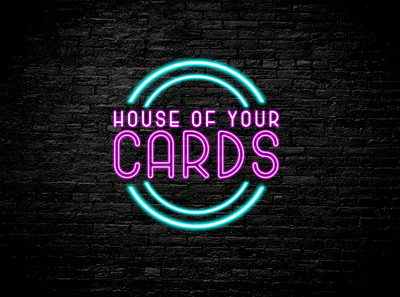 NEON LOGO DESIGN - House Of Your Cards design logo