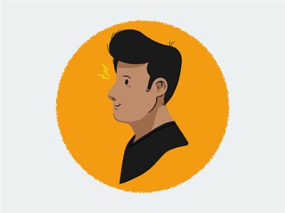 ✅ Profile Updated bolt dribbble human identity illustration illustrator line man picture profile texture vector yellow