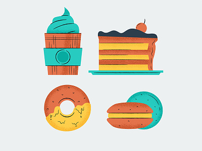 🧁Sweets cake cupcake dessert donut food illustration shape stroke sugar sweet vector