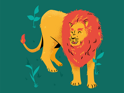 Lion animal cute illustration jungle king line lion lion king texture wild wildlife