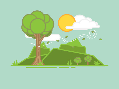 SPRING four icon illustration nature seasons spring tree weather