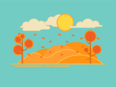 FALL fall four icon illustration leaves nature seasons tree weather