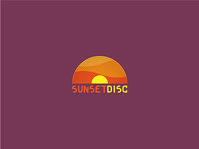 SUNSET DISC branding concept design disc graphic design identity logo mark minimalist music sunset