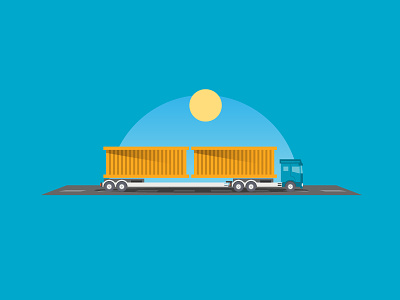 Transport car cargo delivery flat illustration moving shipment shipping truck vector