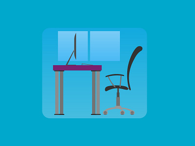 Office chair desk flat office vector