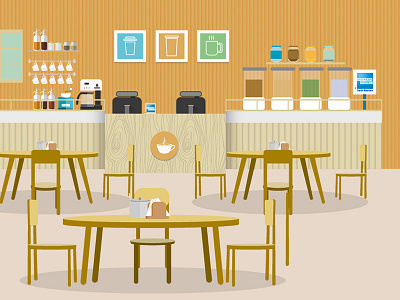 Coffee shop beverage coffee design flat food illustration. videoexplainer shop