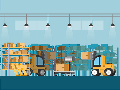 November buying power cargo delivery design flat forklift illustration. videoexplainer