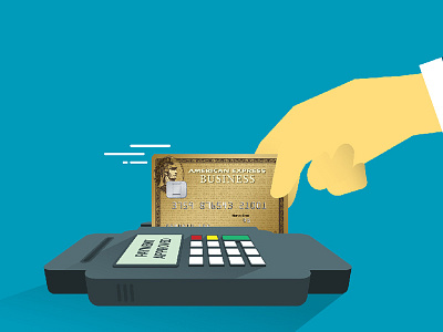 Swipe card finance design flat illustration. videoexplainer swipe