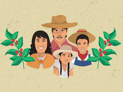 Farmer's family explainer video family farmer illustration portraits vector