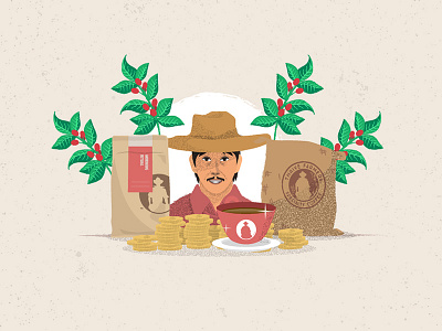 Farmer's coffee coffee explainer video farmer illustration portraits vector