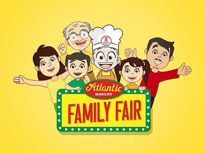 Family Fair Logo cartoon characters design fair family logo