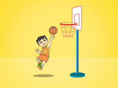 Lay up basketball character design explainer video illustration shot