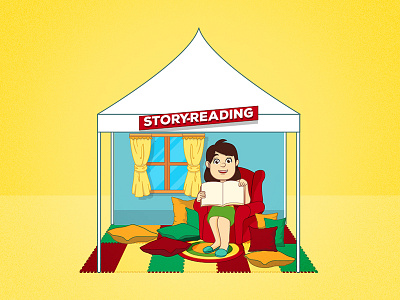 Story Reading character design explainer video illustration read story