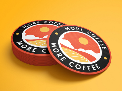 "More Coffee" Coaster design graphic design illustration typography vector