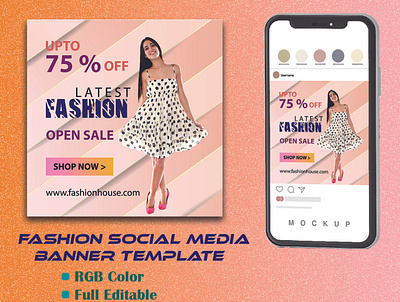 Fashion Social Media Template banner banner design branding cool design expert fashion fashion social media template flyer design graphic design graphic designer illustration logo modern professional template unique vector