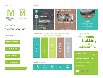 Mountain Goat Hiking App: Style Tile aggregator app award winning hiker hiking himalayan himalayas indian mountain mountains outdoors sherpa trek trekker trekking ui uiux uiux design uiuxdesigner ux