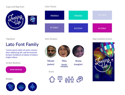 Looking Up: The Positive Health Care App Style Tile app app design app designer award winning branding health app healthcare healthcareit hospital illustration logo mental health awareness mentalhealgth positivity style tile thesis ui ui ux design ui ux