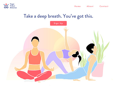 Landing Page - Daily UI #003 daily dailychallenge dailyui desktop dribbbler dribbblers illustration illustrator interfacedesign landing landingpage pose procreate sketch ui uiux userexperience userinterface yoga