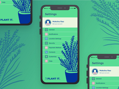 Settings - Daily UI #007 app challenge daily dailypost dribbbler dribbblers ecofriendly green illustration iphone plant plants setting settings ui uiux user experience ux uxdesign uxdesigner