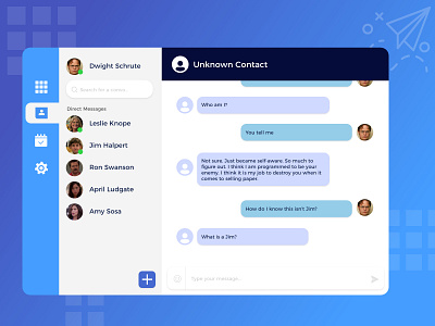 Direct Messaging - Daily UI #013 app challenge daily dailychallenge dailyui design directmessaging dribbblers interface message messaging theoffice ui uidesign uidesigner uiux user experience ux uxdesign uxdesigner