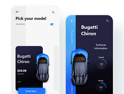 Car app adobe xd app design art blue car clean design ui ux uxdesign webdesign website design