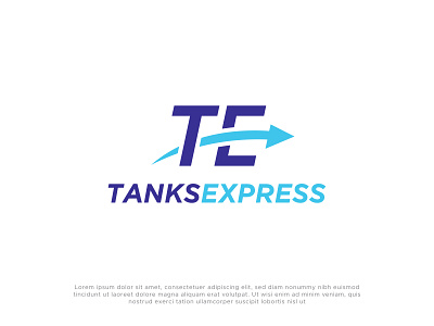 TANKS EXPRESS transportation company logo design. arrow creative fast initials logo modern move transport