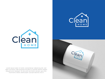 Company selling home cleaning products logo design. cleaning home minimal modern real estate