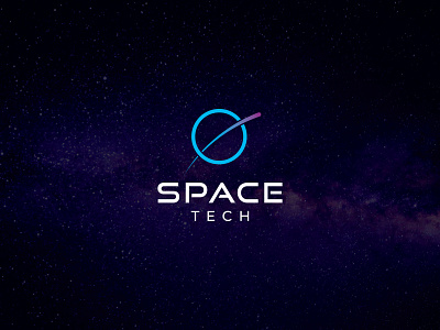 Space tech abstract logo design. cool gradient logo minimal modern space tech technology